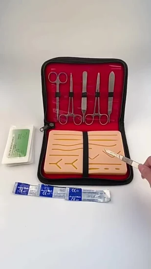 Coussinet de Suture dentaire Kit de Modek de Suture dentaire Kit de pratique de Suture de gomme avec pochette 5 outils formation chirurgicale dentaire